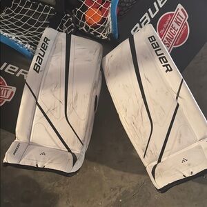 Bauer Black and White Goalie Leg Pads